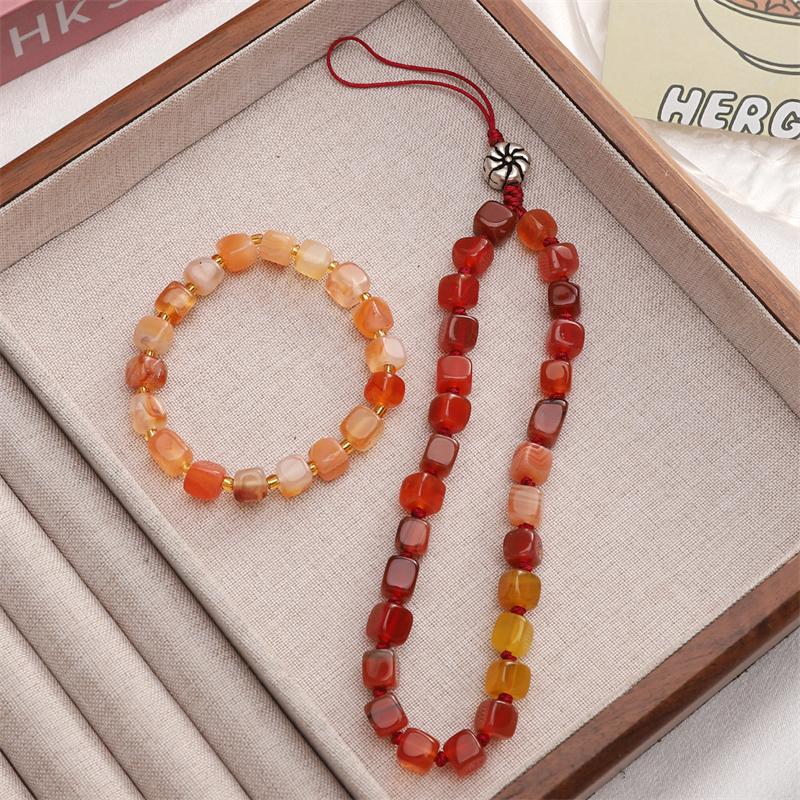 1strip /bag Colored Natural Agate Square Beads DIY Bracelet Necklace Earrings Jewelry Accessories