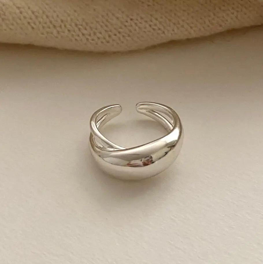 Copper Wide Smooth Ring For Women Girl Irregular Simple Fashion Adjustable Jewelry Gift Dropshipping