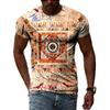China Dunhuang Mural Art 3D Harajuku Printed Men's And Women's Summer Short-Sleeved Round Neck Literary Fashion T-shirt Top