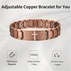 1 Piece of Copper Magnetic Bracelet, Male Version with Dual-row Magnets, Featuring A Chain with A Cross Pattern, Hypoallergenic