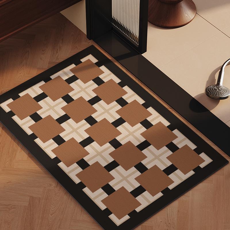 Retro Bathroom Floor Mat Bathroom Door Diatom Mud Water Absorption Quick drying Foot Mat Toilet Anti Fall Anti Slip Anti Dirty Carpet