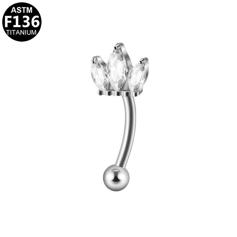 Titanium G23 Fashion Medical-Grade Flower Pattern Navel Piercing Jewelry