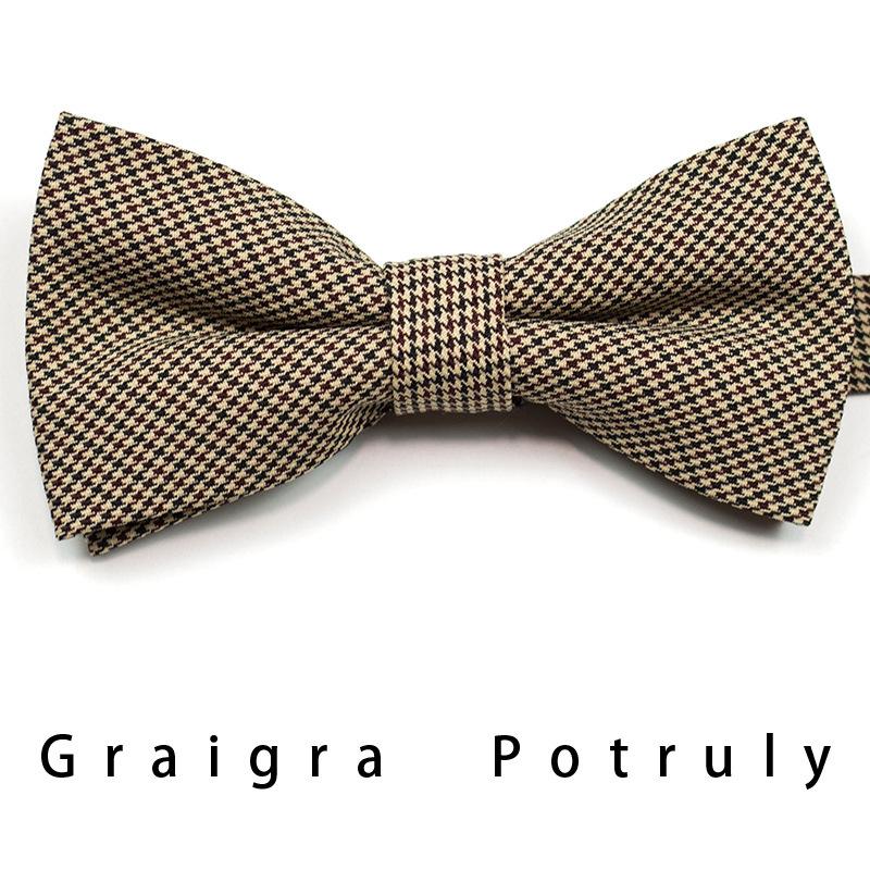 Thousand Birds Suit And Tie Men'S Coffee Grey 7.5Cm Casual Tie Vintage Work Plaid Women