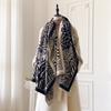Winter Elegance Cashmere Two-Sided Scarf For Women Leopard Print Shawl Female Pashmina Luxury Poncho Thick Blanket Warm Bufanda