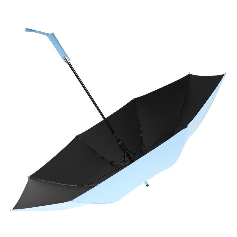 New 8-bone automatic vinyl fabric straight rod umbrella bumping cloth long-handled umbrella, umbrella