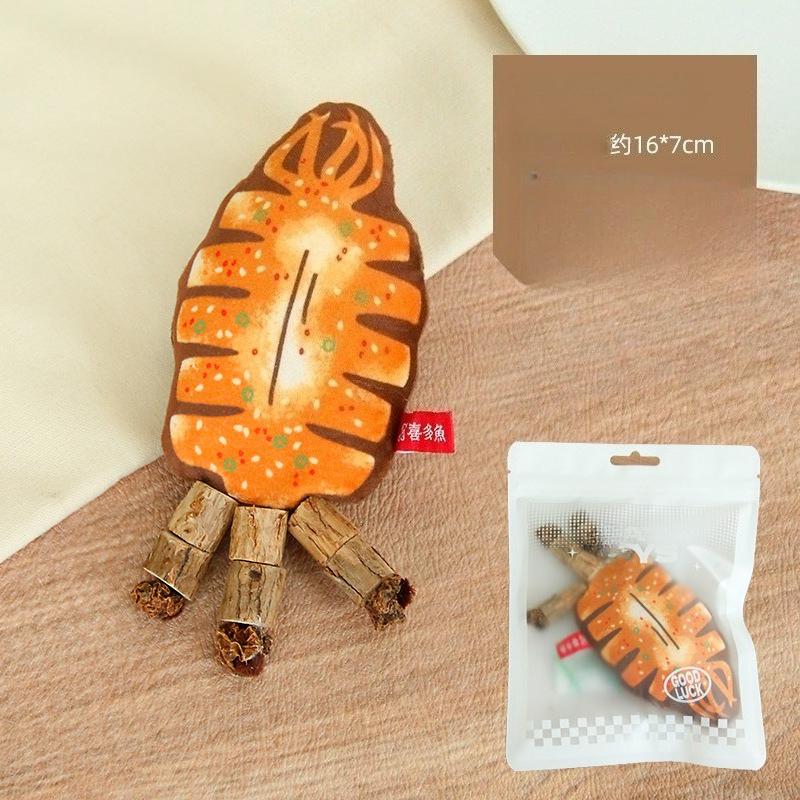 

New Cat Toy Fish Bones Polygonum Wood Simulated Fish Grinding Teeth Self-hi Toy Grilled Fish