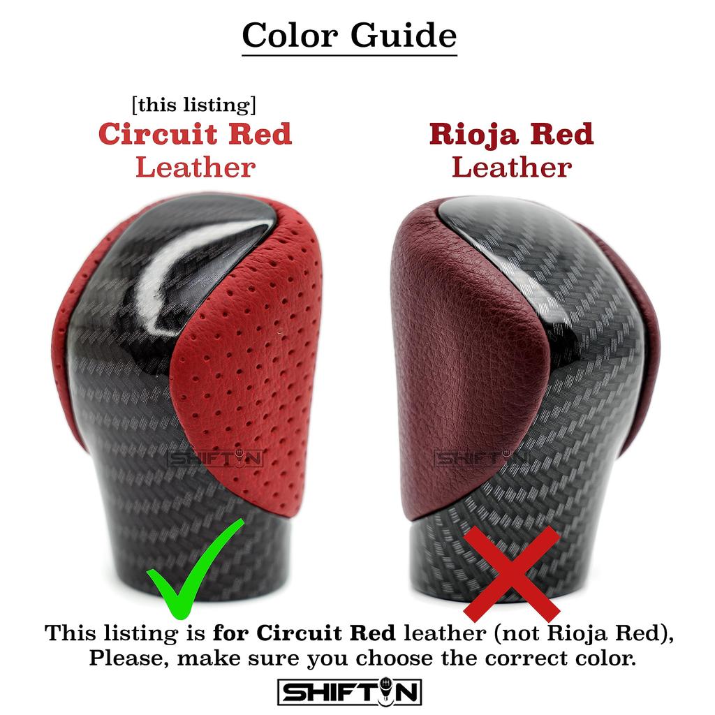 SHIFTIN Gear Shift Knob Shifter for Lexus ES GS GX NX RC RX 200t 300 350 3450h 450hL 350L Red Fiber (Circuit Leather/Carbon Pattern)