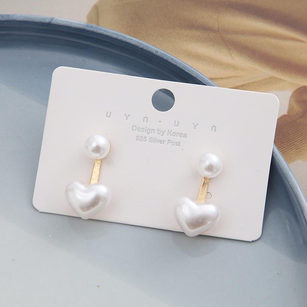 Women Earrings Pearl Love Heart Earrings Creative Retro Inlaid Pearls Ear Stud For Girls Holiday Gifts