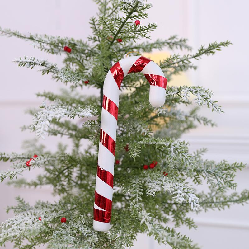 Christmas Ornaments Christmas Tree Pendants Candy Lollipop Santa Claus Crutches Plastic Toy New Year Party Hanging Decoration