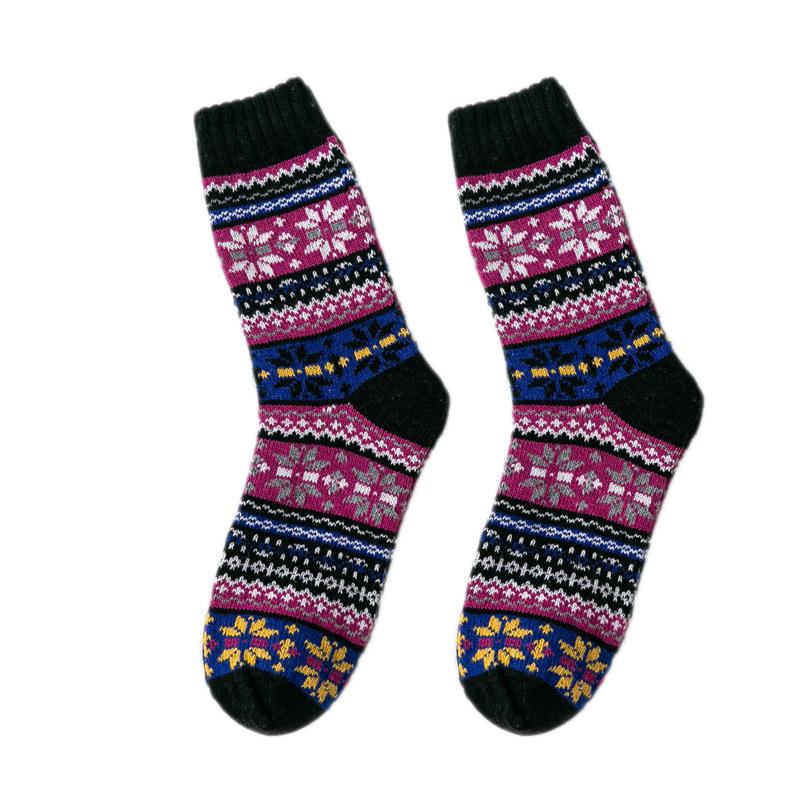 5 par skarpet zimowych, męskie pogrubione skarpety z wełny króliczej, etniczne skarpety tubowe i skarpety damskie