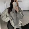 Women Heart-shaped Print Sweatshirt Round Neck Loose Pullover Hoodies Students Fashion Ladies Sweater Velvet Autumn New Korean Style