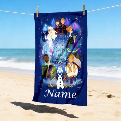 Custom Name Step Power Stylish Digital Printing Beach Towel Quick‑Drying Absorbent Blanket for Beach Pool Gym Travel