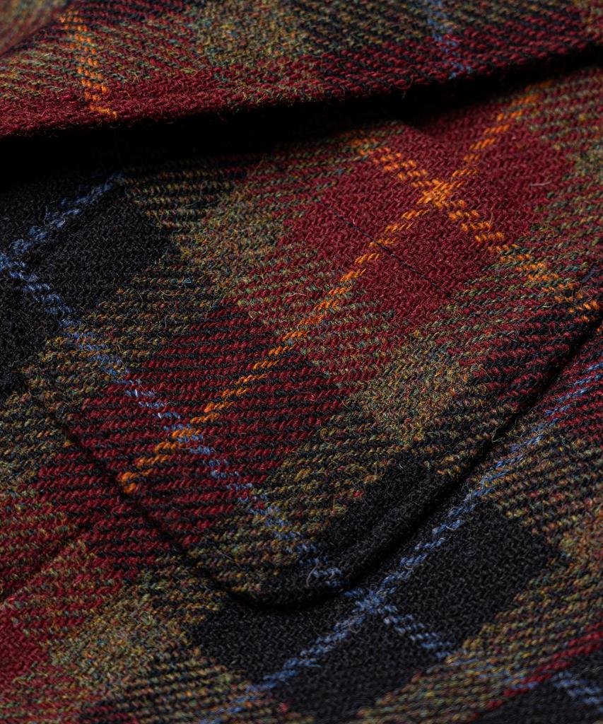 Edinburgh Club Harris Tweed Checked 3 Button Jacket [Wine]