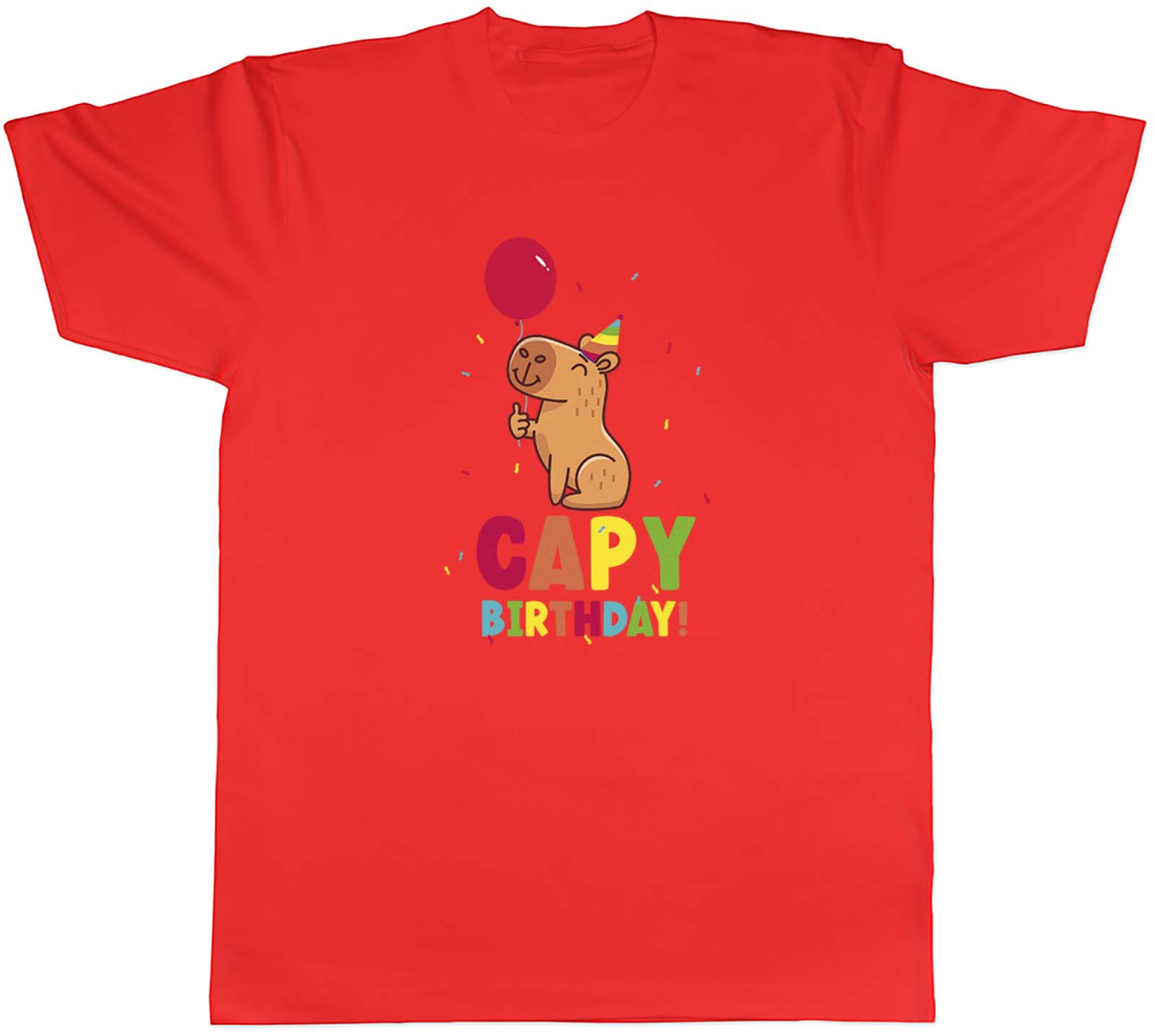 Funny Capy Birthday Unisexs TShirt Celebration Balloon Capybara Tee Gift S