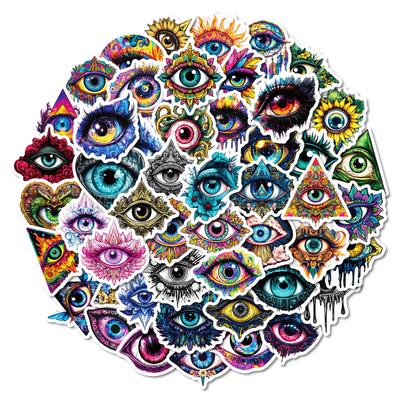 50 Creative Personality Demon'S Eye Doodle Waterproof Decorative Sticker Premium Blue Pupil Sticker