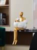 Sitting ballet girl art Golden sculpture Sitting posture ornament home accessories Statuettes Figurines office decor Statues