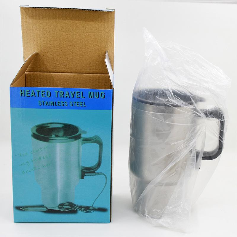 12V dvouvrstvý ohřívací kelímek do auta z nerezové oceli, objem 450 ml