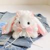 New Cute Bunny Plush Bag Lolita Element Shoulder Bag Kawaii Princess Sweet Pearl Chain Crossbody Bags Long-Eared Rabbit Purse