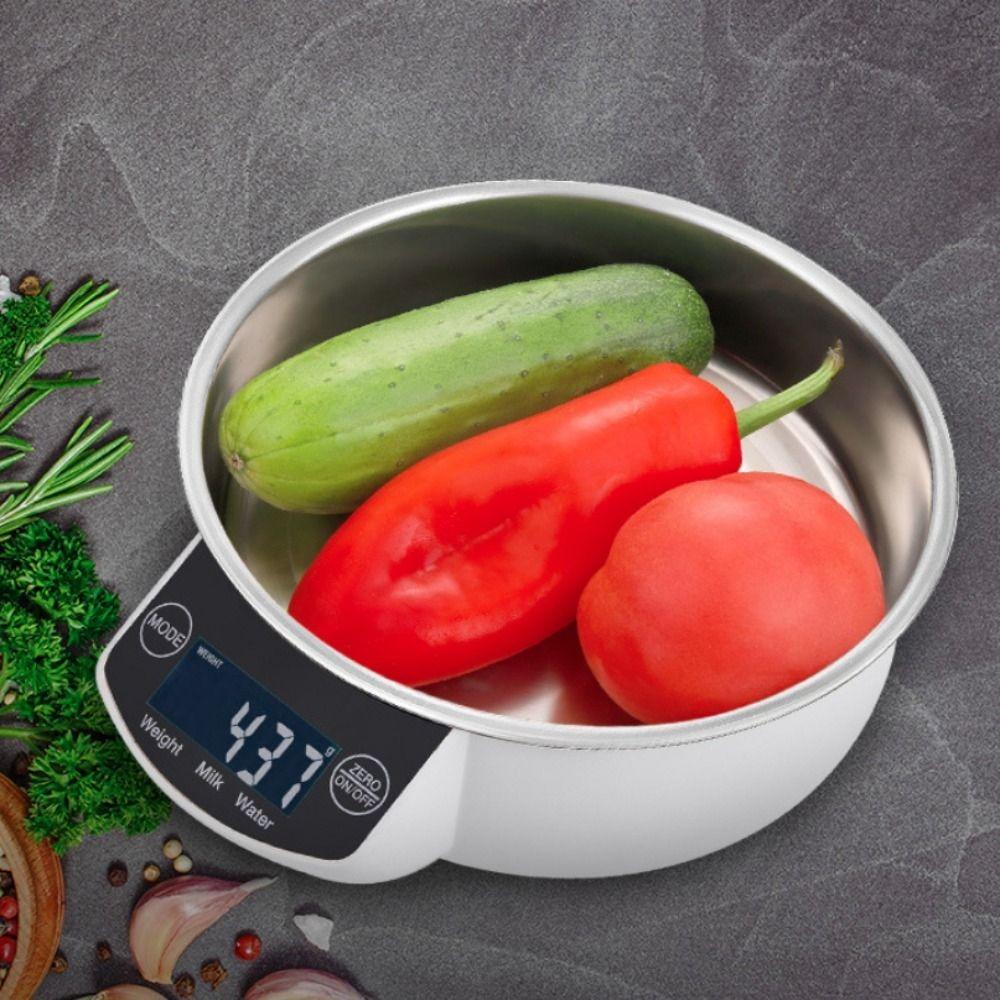 LCD Display Stainless Steel Electronic Bowl Scale Detachable Kitchen Scale Food Bowl Scale  Baking