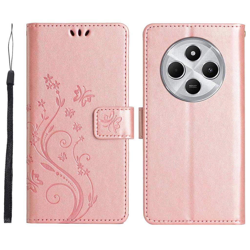 For Xiaomi Poco C75 4G/Redmi 14R 5G/14C 4G Case Pattern Imprint PU Leather Phone Wallet Cover with Strap