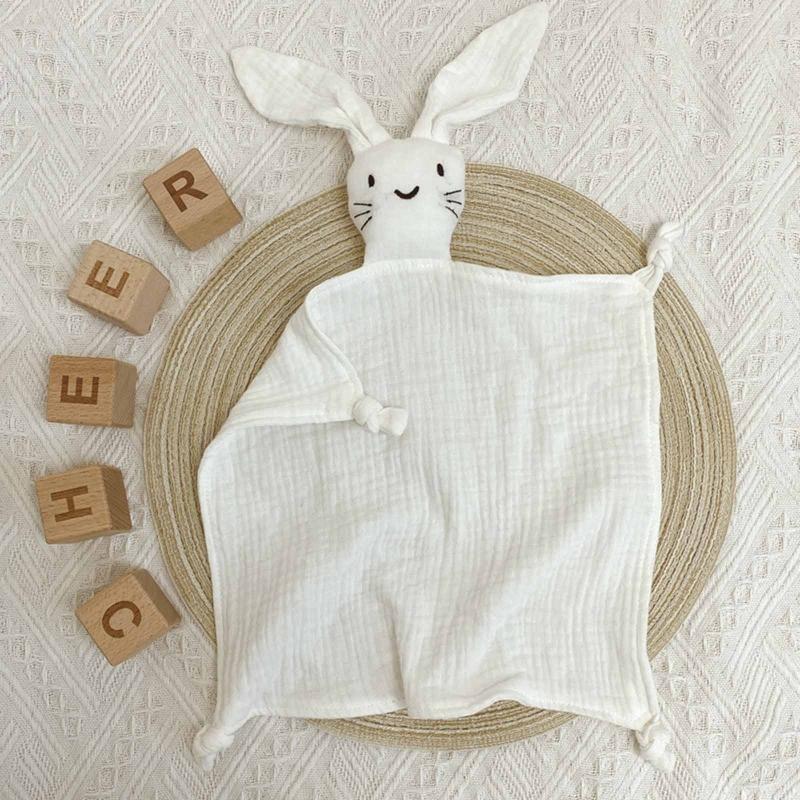 Baby Soothe Blanket Soft Gauze Bibs Teether Burp Cloth Gift Cute Rabbit for Doll Appease Towel Comfort Sleeping Cuddling