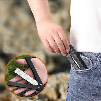 Double Sided Folded Pocket Sharpener Diamond Knife Sharpening Stone Kitchen Outdoor Trekking Survival Barbecue Portable Tool