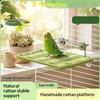 1Pcs Iimitation Rattan Weaving Parrot Perch Rest Wear Resistant Bite Resistant Jumping Platform Breathable Bird Resting Platform