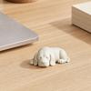 3D Printed Sleeping Dog Figurines, White Lying Puppy Ornaments, Realistic Puppy Statue Decorations, Minimalist Desktop Decor for Office Home Cute