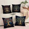 Tree Of Life Plant Floral Cushion Cover Soft Short Plush Pillow Cover Smooth Cozy Texture Aesthetic Cushion Case Home Decor