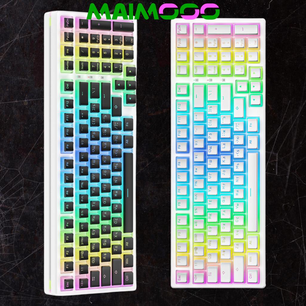 MAIMOOO Russische Pudding Tastenkappen Transparente Tastenkappe OEM PBT Tastenkappe 117/134 Tasten für /84/87/96/98/104 Mechanische Gaming-Tastaturen