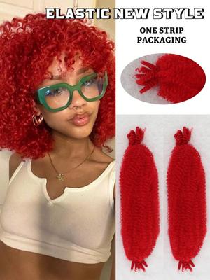 16 Inch Kinky Twist Marley Braiding Crochet Hair Synthetic Pre-Separated Springy Afro Twist Hair For Butterfly Locs Braids