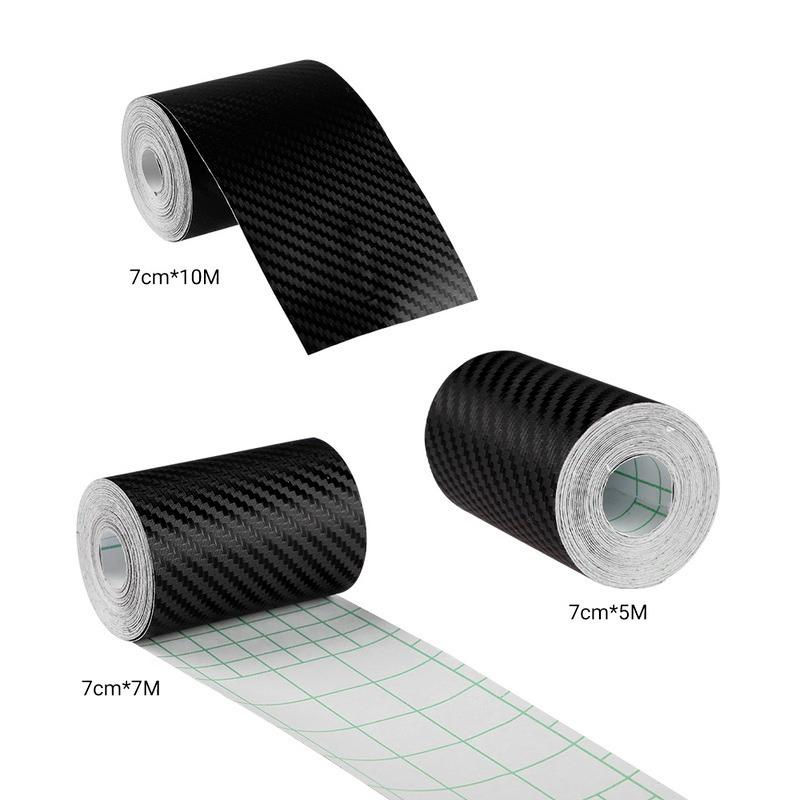 3-10m Width Length Carbon Fiber Sticker Tapes Car Anti Collision Protector Strip Wrap Auto Bumper Door Sill Protection Film