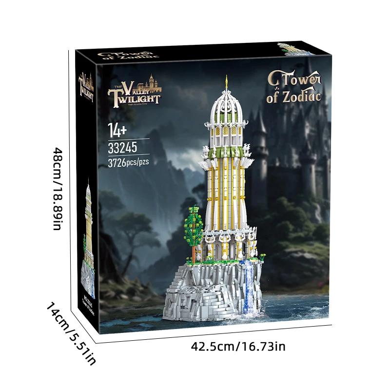 3726PCS Tower of Miracles Building Blocks European Myth Lighthouse Models Bricks Desktop Decoration Toys For Kids Holiday Gifts