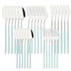 30Pcs/Set Stainless Steel Dinner Mirror Gold Dinnerware Set Knife Dessert Fork Spoon Cutlery Set Kitchen Flatware Silverware Set