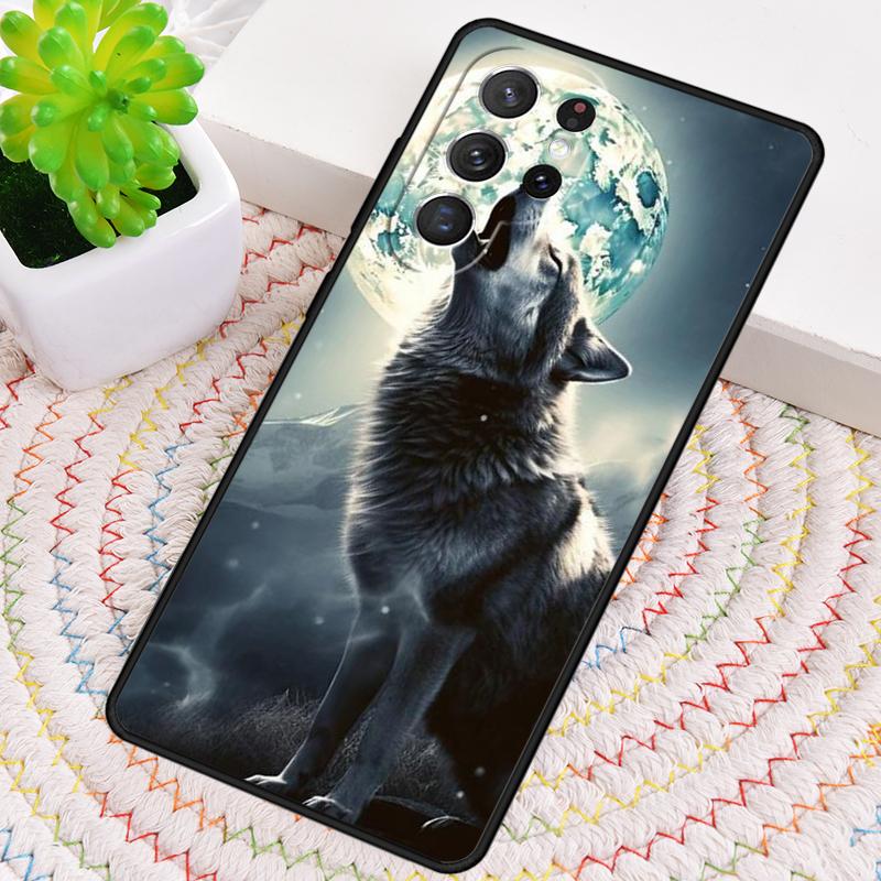 Wolf Moon Howl TPU Phone Case For Samsung Galaxy note 10 pro S26 S25 S24 S23 S22 Ultra Plus S21 FE S20 Shockproof Cover