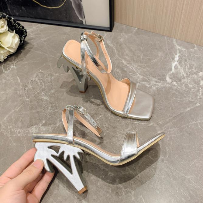 Fashion Sexy Open Toe Ankle buckle Strap Sandals Women Fashion Square Head Strange style High Heeled club Party Shoes Sandalias