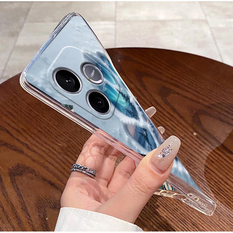 Shockproof Phone Case For Honor 600 Lite 5G/Honor 500 Smart 5G Transparent TPU Soft Casing Fashion Cute White Furry Bear Shell
