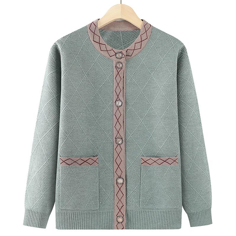 Sweater jacket fleece thickened clothes warm winter large size knitted cardigan