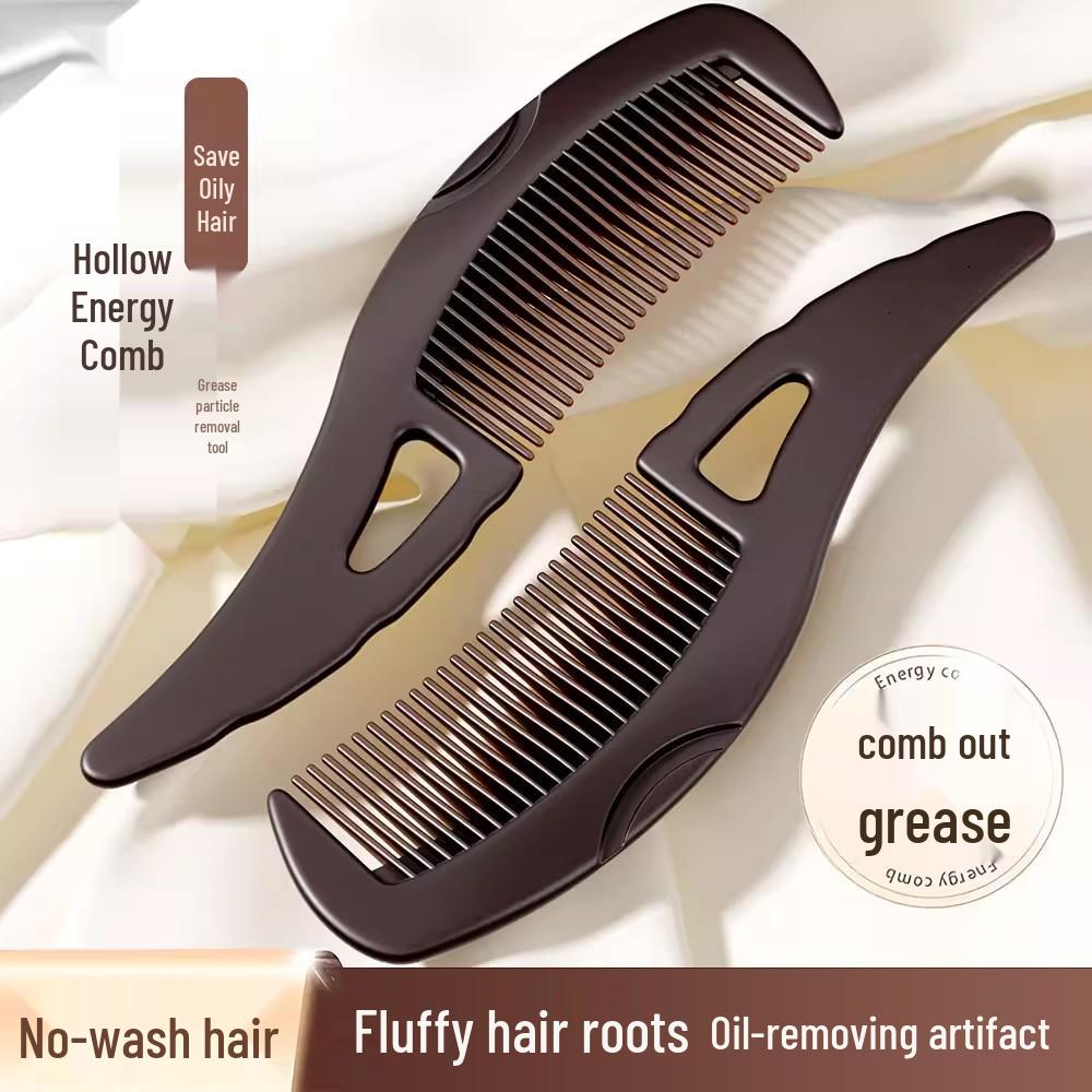 Portable Rinse-Free Hair Energy Comb: Scalp Massage & Cleansing, Dandruff & Oil Removal 21CM (3rd Gen) коричневый