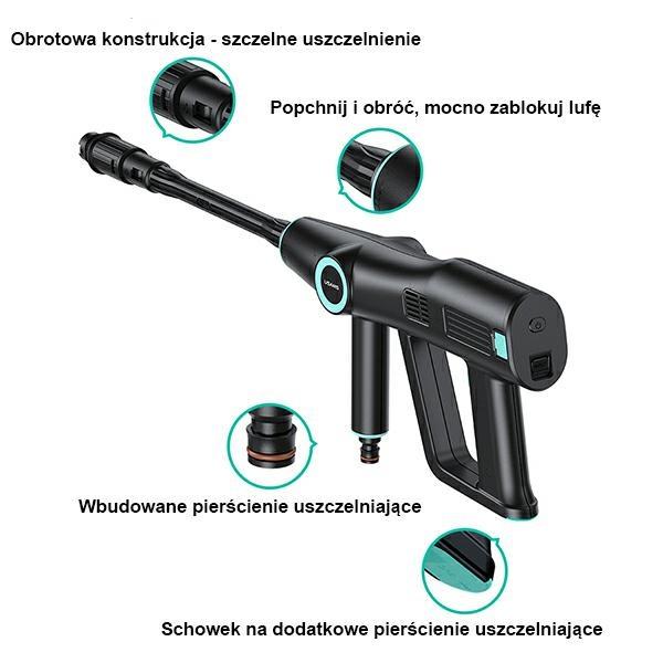 USAMS Pressure Washer 5000 Mah+ Garden Hose 5M Black/Black Bxxcq01 (Us-Zb252)