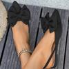 Bow bag head empty sandals summer new European and American pointed cloth flat sandals