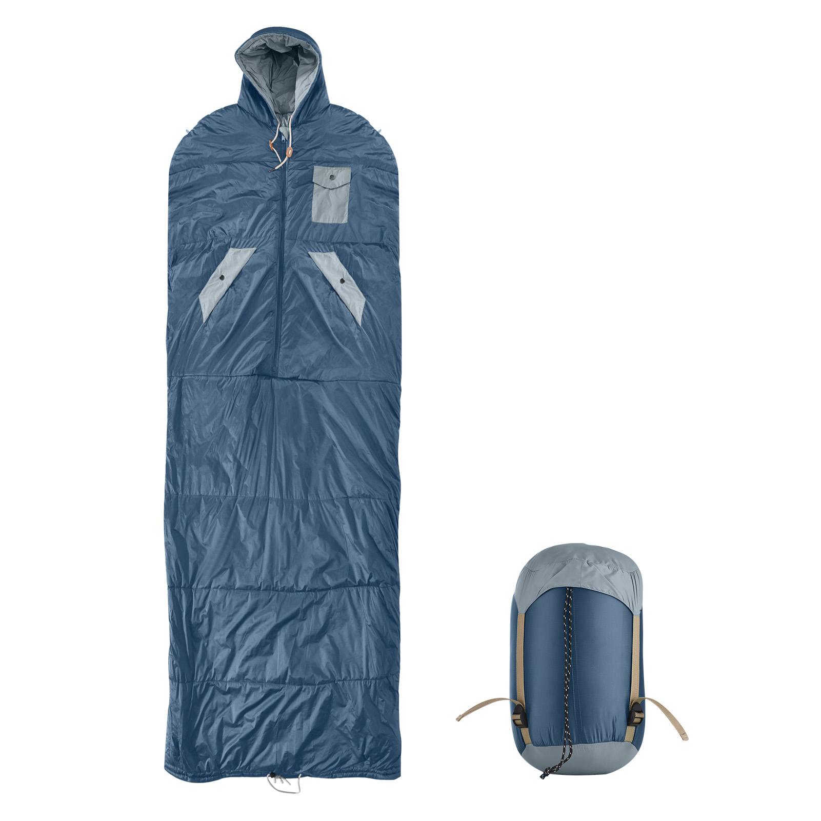 Slaapzak voor volwassenen, camping, omkeerbaar envelopontwerp, 10-20 graden C geschikt, waterdicht nylon blauw