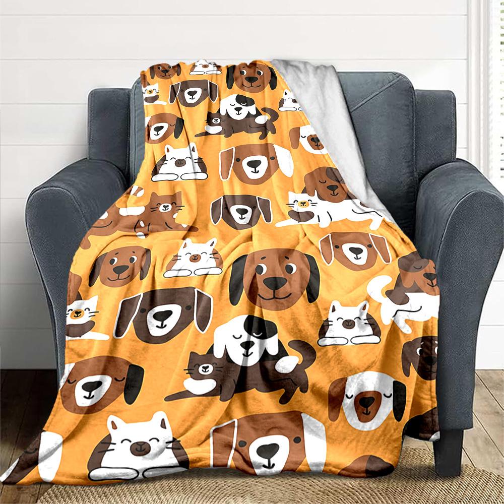1pc Pets Animals Blanket, Lightweight Flannel Throw Blanket for Sofa, Bed, Travel, Camping, Living Room, Office, Couch, Chair, and Bed