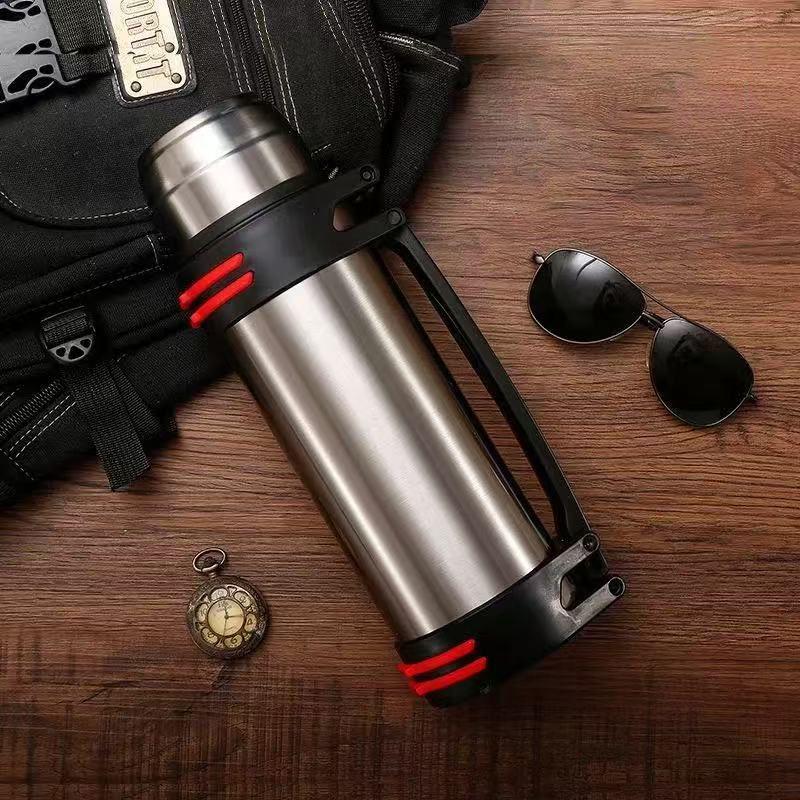 304 Stainless Steel Insulated Thermos Flask - Large Capacity Portable Wide Mouth Water Bottle for Outdoor Travel
