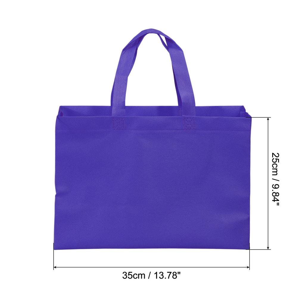 25x35cm Reusable Gift Bags, 10 Pack Horizontal Style Non-Woven Grocery Tote Bag for Travel Storage