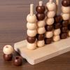 Wooden Children's Early Education Boxed Three-dimensional Double Quadruple Game Chess Puzzle Tabletop Interactive Student Chess Toys