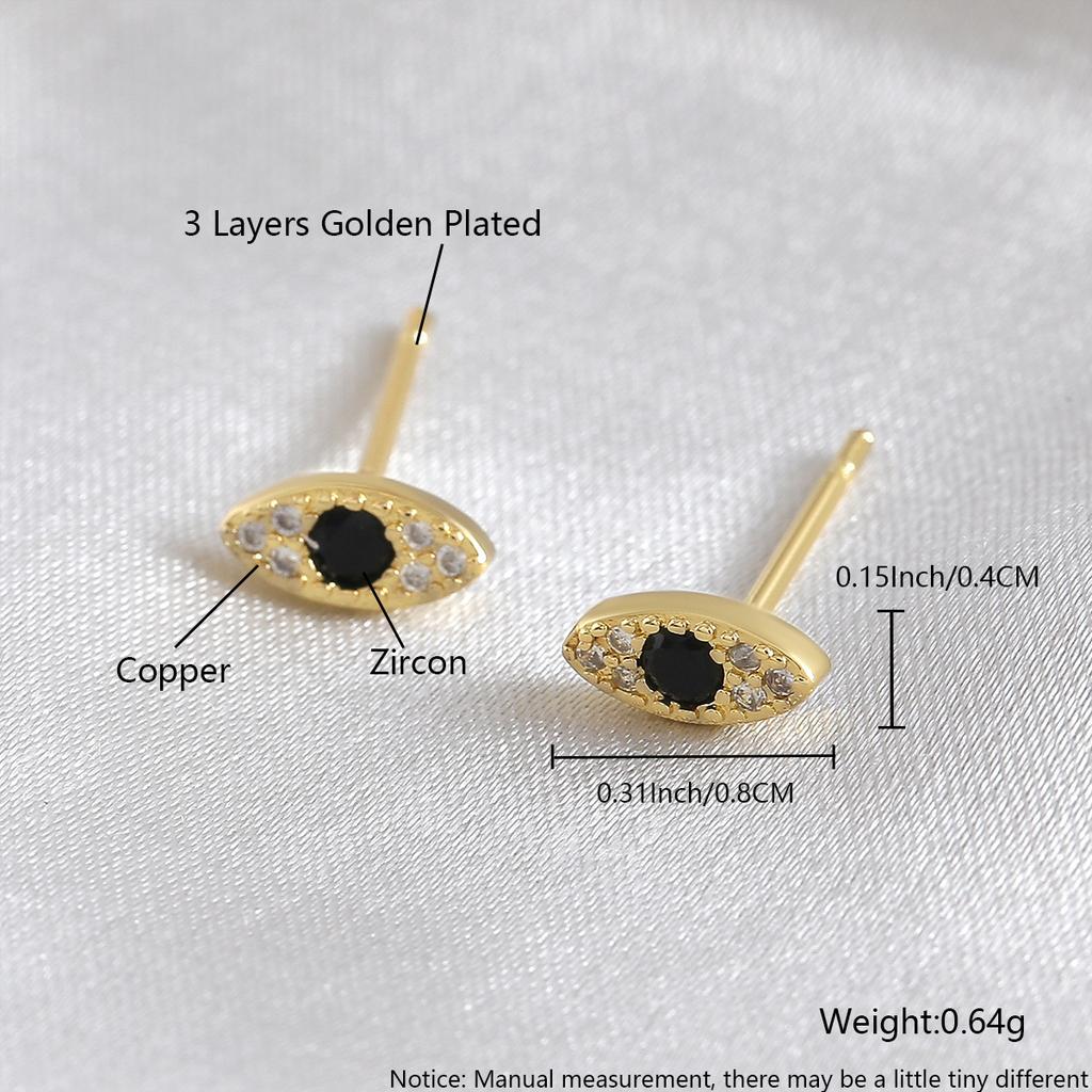 Mini Luxury-style Diamond-encrusted Eye Stud Earrings with A Fashionable Retro Vibe and Versatile Appeal - Devil's Eye Earrings Accessory.