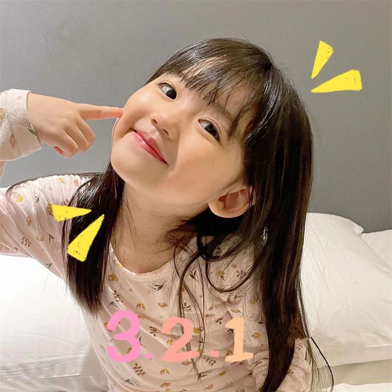 Children's Long Straight Hair Wig with Bangs - Celebrity Style High-Temperature Fiber, Full Head Coverage