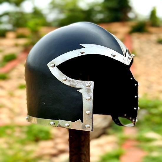 Barbouti Helmet Medieval Knight Greek Bearded Armor Armored Helmet  Black Helmet