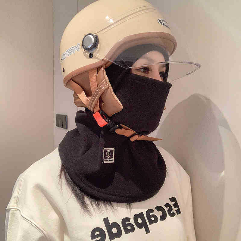 Winter Cycling Mask Neck Hat Men and Women Winter Helmet Inner Hat Thickened Warm Ear Protection and Cold Neck